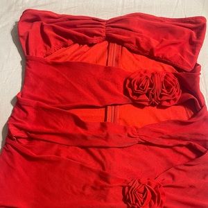 Beautiful red rose tube dress